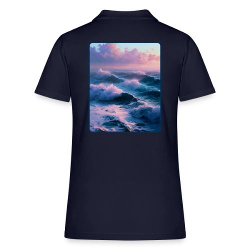 Dreamy Pastel Ocean Sunset Art - Women's Pique Polo Shirt