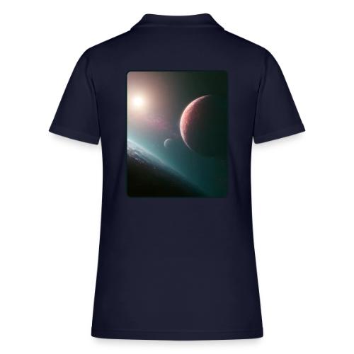 Deep Space Planet Horizon Art - Women's Pique Polo Shirt