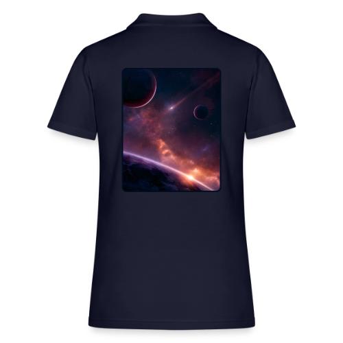 Cosmic Sunset Nebula Space Art - Women's Pique Polo Shirt