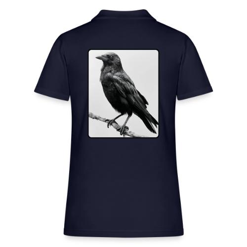 Raven Black and White Art Design - Women's Pique Polo Shirt