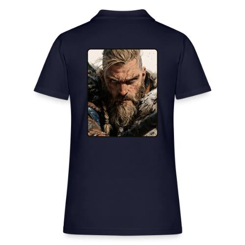 Fierce Viking Warrior Portrait - Women's Pique Polo Shirt