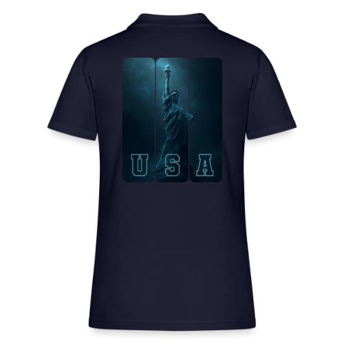 Neon Liberty USA Triptych - Women's Pique Polo Shirt