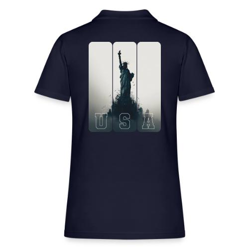 USA: Liberty Rising Over Manhattan - Women's Pique Polo Shirt