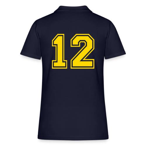 Number 12 in a classic athletic collegiate font - Women's Pique Polo Shirt