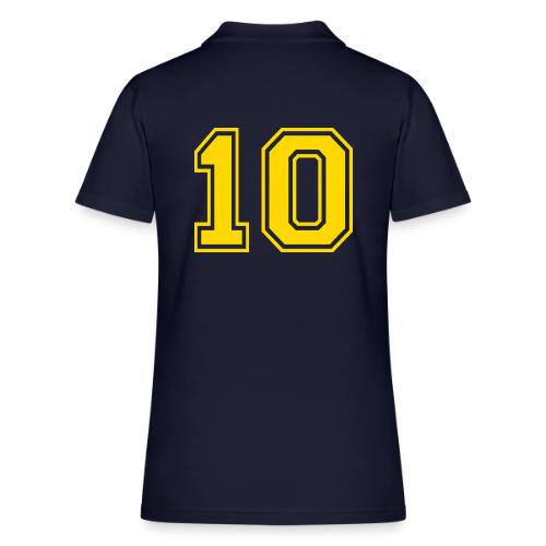 Number 10 in a classic athletic collegiate font - Women's Pique Polo Shirt