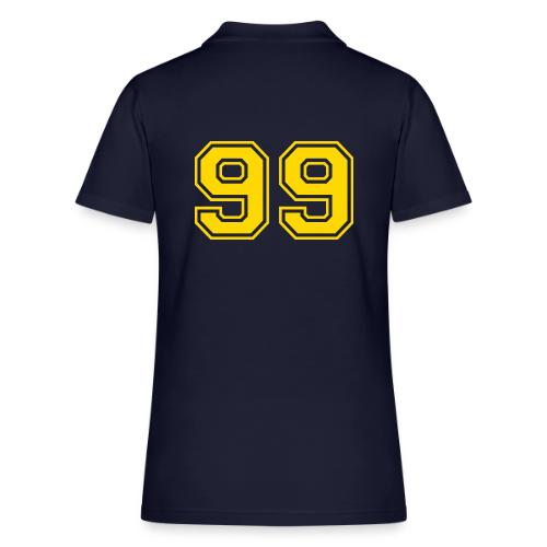 Number 99 in a classic athletic collegiate font - Women's Pique Polo Shirt