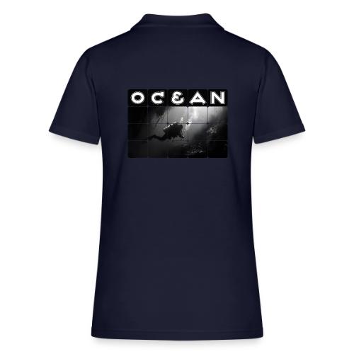 Ocean: Monochrome descent of a scuba diver - Women's Pique Polo Shirt