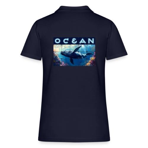 Ocean: Majestic Deep - Women's Pique Polo Shirt