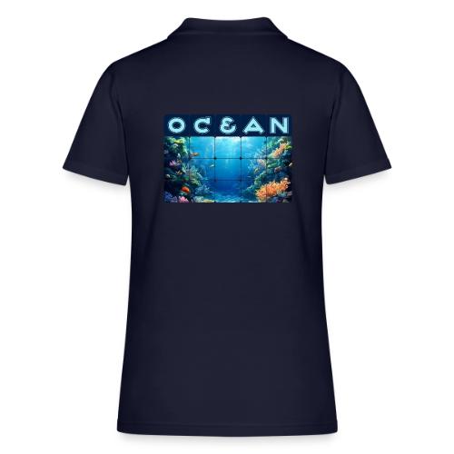 Ocean: Tropical Drift - Women's Pique Polo Shirt