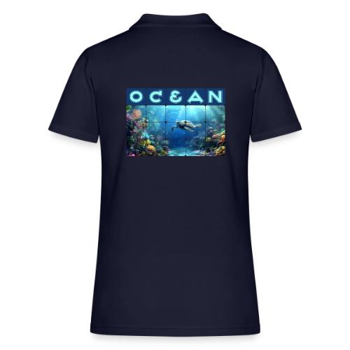Ocean: Turtle Drift - Women's Pique Polo Shirt
