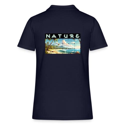 Nature: Sun-Kissed Shore - Women's Pique Polo Shirt