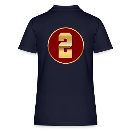 Number 2 in Gold Varsity Font - Women's Pique Polo Shirt