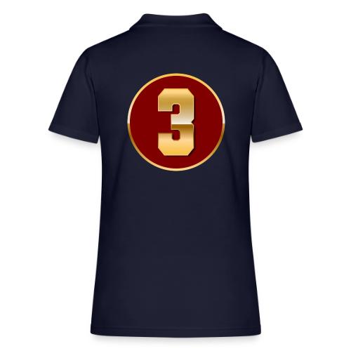 Number 3 in Gold Varsity Font - Women's Pique Polo Shirt