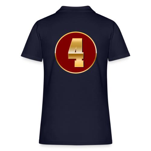 Number 4 in Gold Varsity Font - Women's Pique Polo Shirt