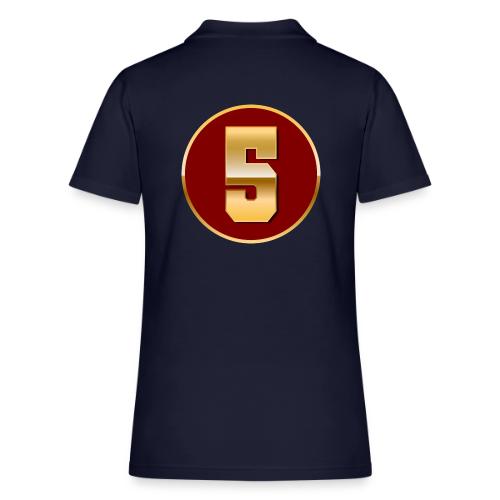 Number 5 in Gold Varsity Font - Women's Pique Polo Shirt