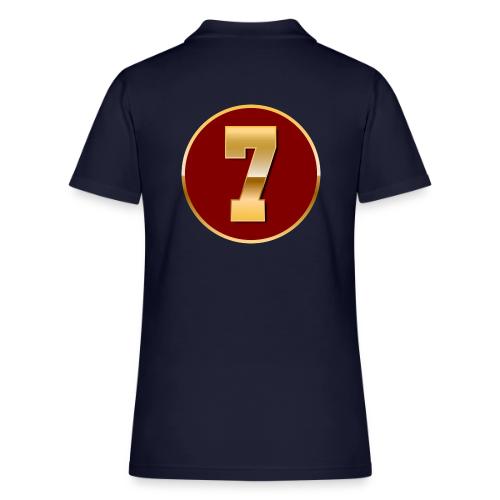 Number 7 in Gold Varsity Font - Women's Pique Polo Shirt