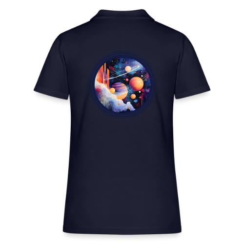 Floating Planetscape - Women's Pique Polo Shirt