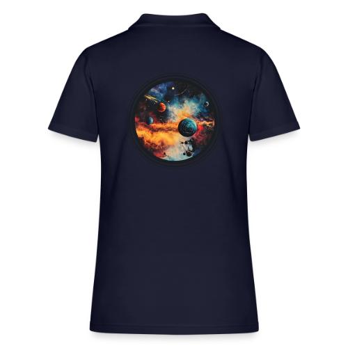 Cosmic Brush Planets - Women's Pique Polo Shirt
