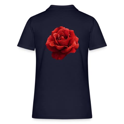 Rose: Crimson Dew Bloom - Women's Pique Polo Shirt