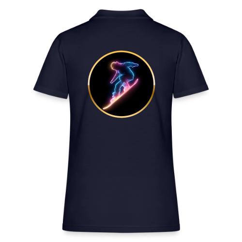 Snowboarding: Neon Snow Drift - Women's Pique Polo Shirt