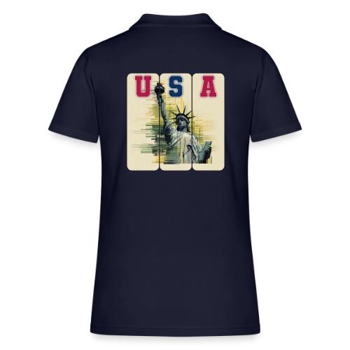 Art illustration of the Statue of Liberty - Women's Pique Polo Shirt