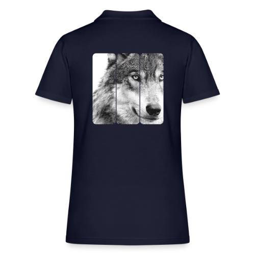 Wolf Face Triptych: Silent Alpha - Women's Pique Polo Shirt