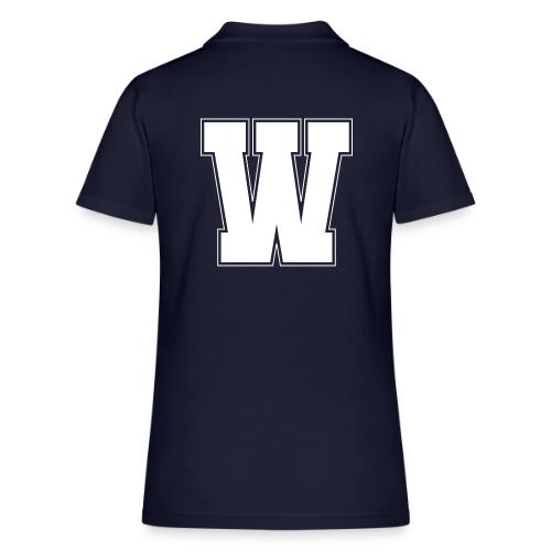 White Letter W – Varsity Alphabet Monogram - Women's Pique Polo Shirt