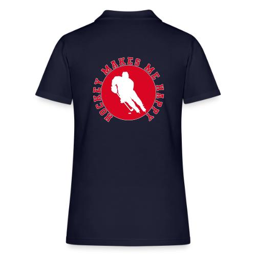 Hockey Makes Me Happy – Ice Hockey Fan Emblem - Women's Pique Polo Shirt