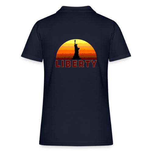 USA: Sunset Liberty Bold - Women's Pique Polo Shirt