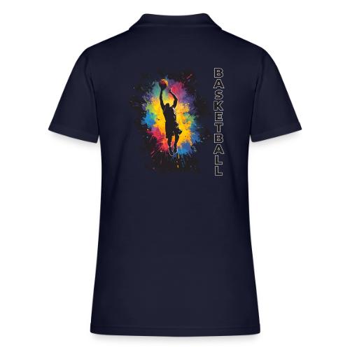 High Energy Basketball Paint Splatter Art - Women's Pique Polo Shirt