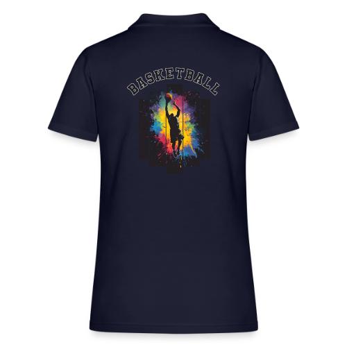 Basketball Slam Dunk Splash Design - Women's Pique Polo Shirt