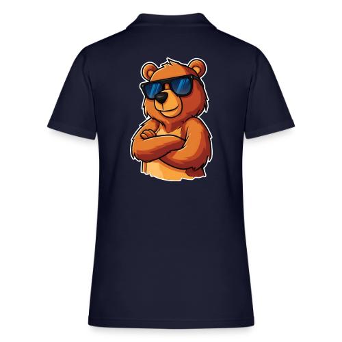 Cool Bear Sunglasses Cartoon Design - Women's Pique Polo Shirt