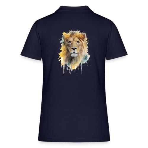 Watercolor Lion Portrait - Women's Pique Polo Shirt