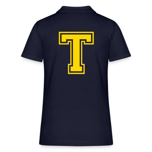 Letter T – Capital Athletic Alphabet Monogram - Women's Pique Polo Shirt