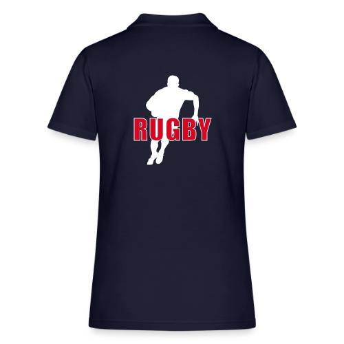 Bold Rugby Action Silhouette - Women's Pique Polo Shirt