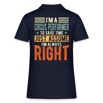 Circus Performer - Women's Pique Polo Shirt - midnight navy - Back