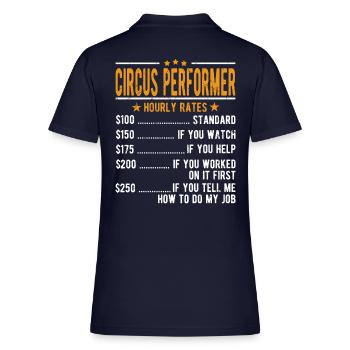 Circus Performer Hourly Rates - Women's Pique Polo Shirt - midnight navy - Back