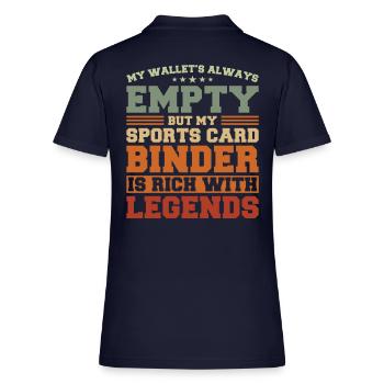 Sport Trading Card Collector I Don’t Hoyard Cards - Polo en coton piqué pour femmes - marine foncé - Dos