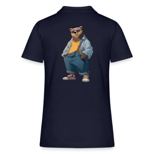 Fashion Streetwear Bear Cartoon Art - Women's Pique Polo Shirt