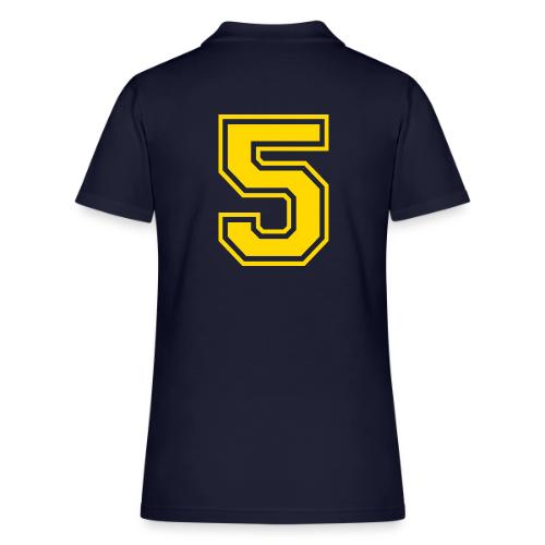 Number 5 in a classic athletic collegiate font - Women's Pique Polo Shirt