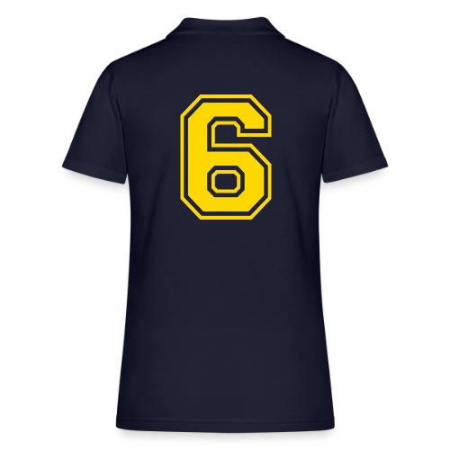 Number 6 in a classic athletic collegiate font - Women's Pique Polo Shirt