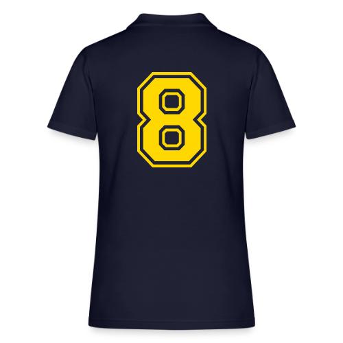 Number 8 in a classic athletic collegiate font - Women's Pique Polo Shirt