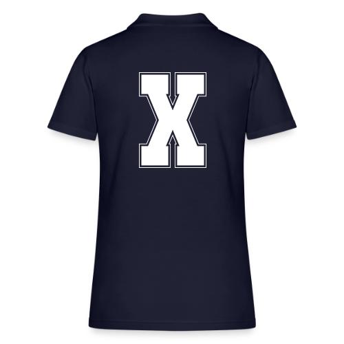 White Letter X – Varsity Alphabet Monogram - Women's Pique Polo Shirt