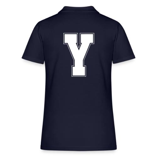 White Letter Y – Varsity Alphabet Monogram - Women's Pique Polo Shirt