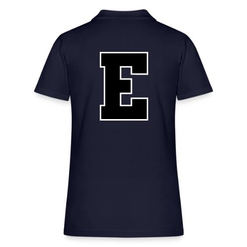 Varsity Letter E Collegiate Font Graphic - Women's Pique Polo Shirt