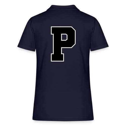 Varsity Letter P Athletic Alphabet Design - Women's Pique Polo Shirt