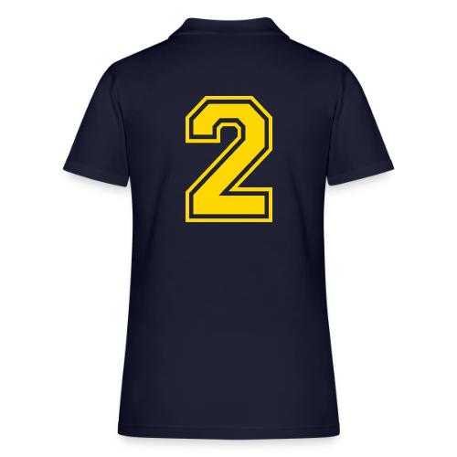 Number 2 in a classic athletic collegiate font - Women's Pique Polo Shirt