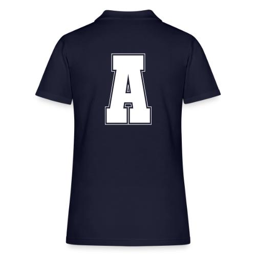 White Letter A – Varsity Alphabet Monogram - Women's Pique Polo Shirt