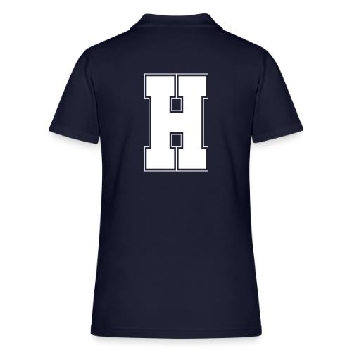 White Letter H – Varsity Alphabet Monogram - Women's Pique Polo Shirt
