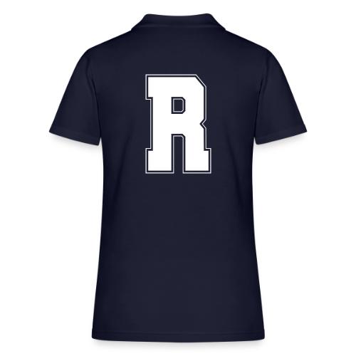 White Letter R – Varsity Alphabet Monogram - Women's Pique Polo Shirt